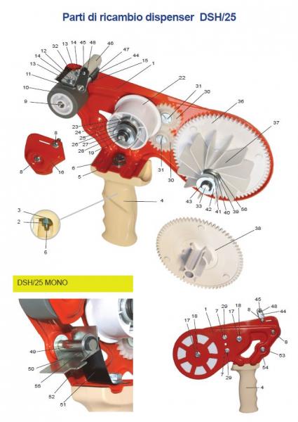 Parti di ricambio dispenser DSH/25