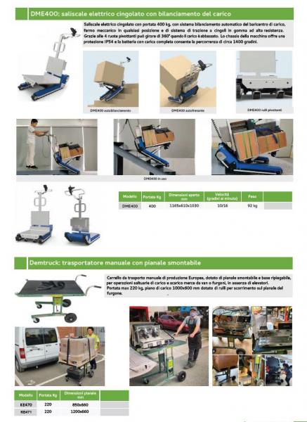 DME400: saliscale elettrico cingolato con bilanciamento del carico