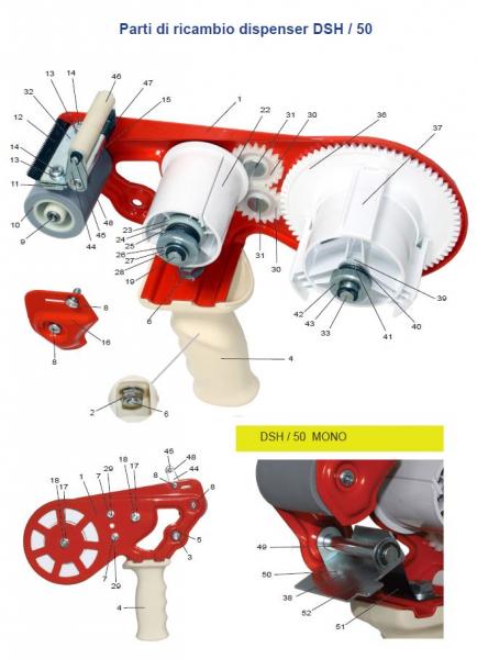 Parti di ricambio dispenser DSH / 50