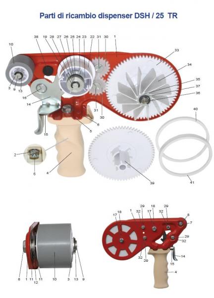 Parti di ricambio dispenser DSH / 25 TR