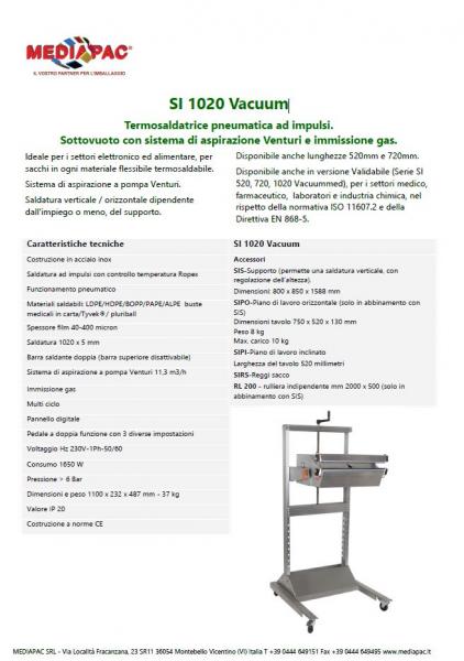 SI 1020 Vacuum scheda tecnica