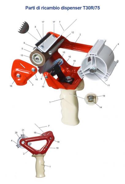 Parti di ricambio dispenser T30R/75